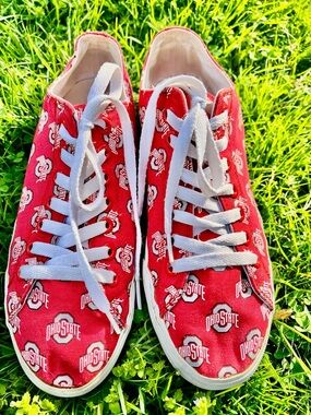 Row One OSU Buckeyes UNISEX Ohio State Canvas Sneakers Tennis Shoes M 8.5 / W 10